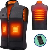 KingsPower Gilet chauffant XXL - avec batterie externe - chauffe corps rechargeable en polyester léger - Déperlant et coupe-vent - Veste chauffant