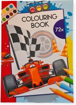 Kleurboek, Coloring book, Race voertuigen 72 pag.