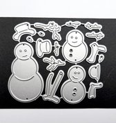 Metalen snijmal - sneeuwpop - sneeuwman - embossing - stans mes - kaarten maken - scrapbooking - sneeuwpoppen