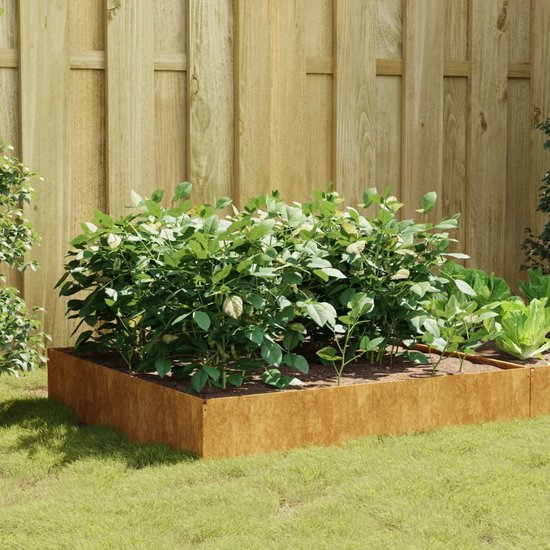 Plantenbak verhoogd 100x100x33,5 cm staal zwart | -nl