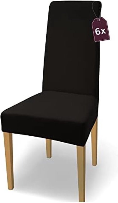 DETEX® Stoelhoezen 6-delige Set Grijs - OEKO-TEX® Gecertificeerd - Stretch Stoelovertrek Wasbaar - Hoezen voor Stoelen - Kerst - Bekleding Overtrek Eetkamerstoelen - Hoge Rugleuning