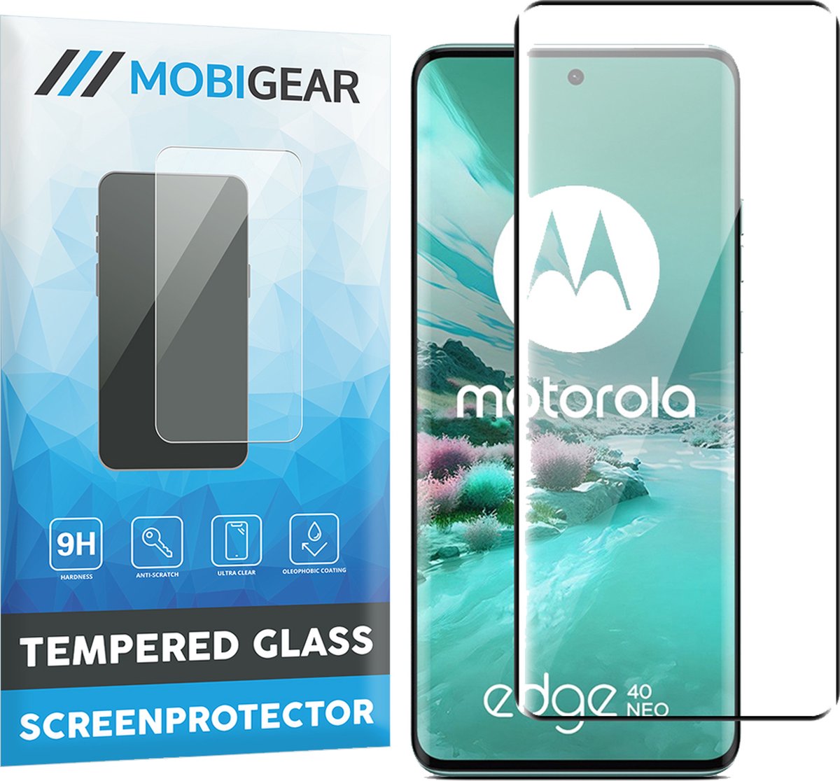 Mobigear Screenprotector geschikt voor Motorola Edge 40 Neo Glazen | Mobigear Premium Screenprotector - Case Friendly