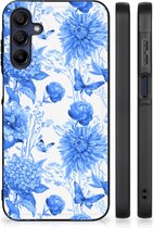 Bloemen Hoesje voor Geschikt voor Samsung Galaxy A15 Flowers Blue