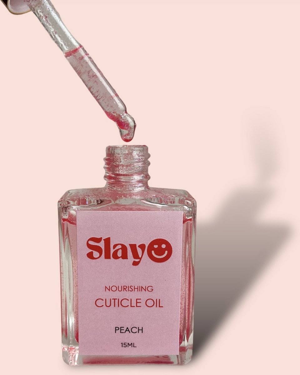 Slayo© - Nagelriemolie - Glitters - Perzik Geur - Cuticle Oil - Nagelolie - Gel nail wraps verwijderen