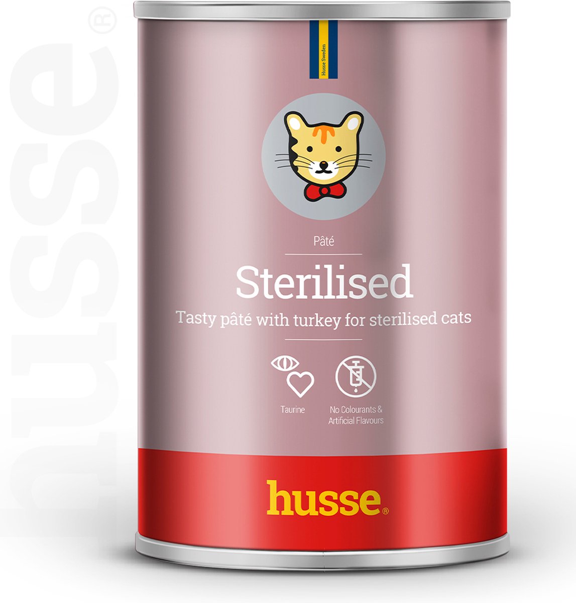 Husse Sterilised Paté - Kattenvoer Natvoer, Kattenvoeding Nat - Gesteriliseerde / Gecastreerde Katten - Kalkoen - 12 x 400g