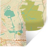 Muurstickers - Sticker Folie - Kaart - Plattegrond - Landsmeer - 50x50 cm - Plakfolie - Muurstickers Kinderkamer - Zelfklevend Behang - Stadskaart - Zelfklevend behangpapier - Stickerfolie