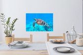 Muurstickers - Sticker Folie - Schildpad - Zee - Blauw - 60x40 cm - Plakfolie - Muurstickers Kinderkamer - Zelfklevend Behang - Zelfklevend behangpapier - Stickerfolie