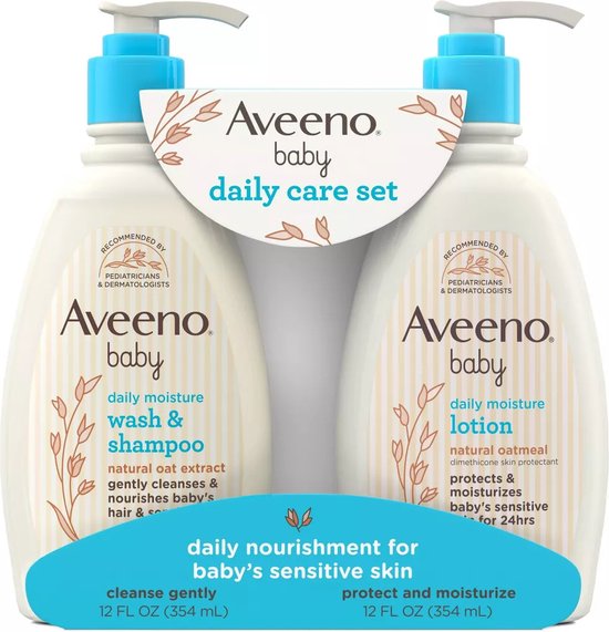 Foto: Aveeno baby daily care gift set includes daily moisturizing body lotion 2 in 1 baby bath wash shampoo babyhuidverzorging