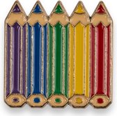 Potloden Badge in Regenboog kleuren