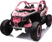 2 persoons elektrische kinderauto CAN-AM Maverick buggy 24V 2-zits Kinderauto met afstandsbediening Roze