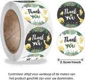 Rol met 500 Thank You Stickers - 2.5 cm diameter - Thanks - Thanks Giving Day - Wilde Dieren - Wild Animals - Safari - Jungle - Regenwoud - Giraffe - Olifant - Aap - Leeuw - Decoratie - Versiering - Verjaardag