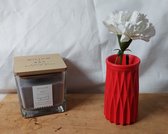 Talking Tables Oranje glazen knopvaas voor bloemen | Kleine geribbelde flessen met smalle hals voor herfstdecoratie, arrangementen, bruiloftscentrepieces voor tafeldecoraties, vensterbank