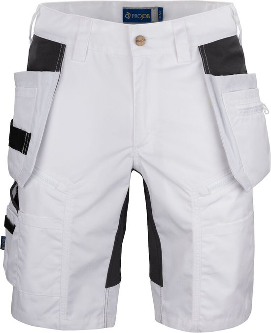 ProJob 5537 STRETCHSHORT MET SPIJKERZAKKEN 645537 - Wit - C50