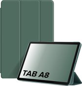Phreeze Tri Fold Hoes - Geschikt voor Samsung Galaxy Tab A8 (2021/2022) Tabletcase - Ingebouwde Standaard - Pen Opbergvak - Donker Groen