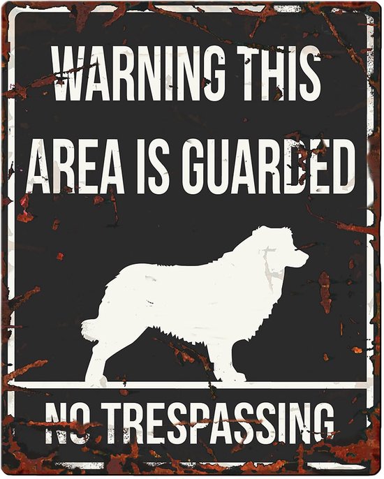 WARNING SIGN SQUARE COLLIE GB 20x25cm noir