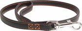 Duvoplus - Uitlaatriem Voor Dieren - Hond - Trendy Leder Leiband 100cm/18mm Zwart - 1st