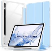 Phreeze Tri-Fold Hoes - Geschikt voor Samsung Galaxy Tab S8 Case - 11 Inch - Tri Fold Standaard Hoes - Licht Blauw - SM-X700, SM-X706