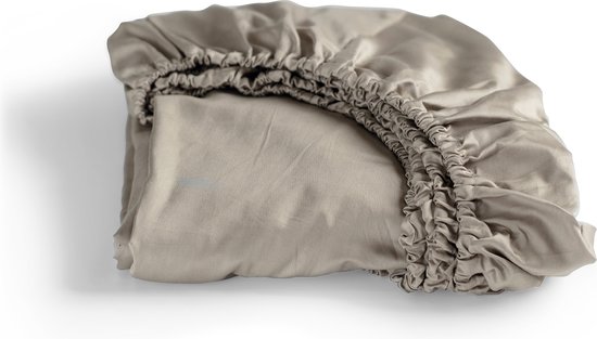 Cinderella - Hoeslaken (jusqu'à 30 cm) - Satin - 100x210 cm - Taupe