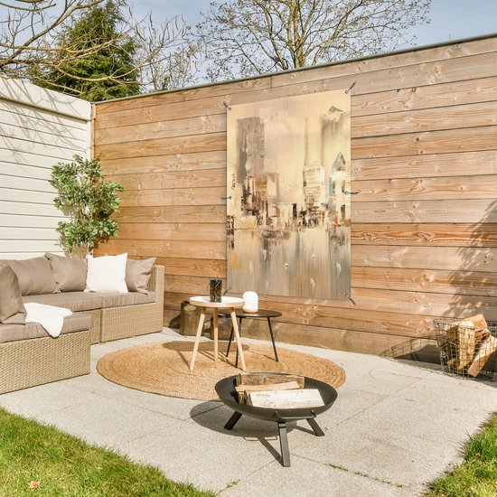 Affiche jardin - Toile jardin - Posters de jardin extérieur - Peinture - Peinture à l'huile - Abstrait - Skyline - 80x120 cm - Jardin