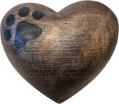 Urn hart vorm brons kleur met hondenpoot - Urn - Honden - Hondenpoot - Hart