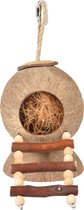 Vogelspeelgoed - Duvoplus - Coconut jungle huis met ladder - Houtkleurig - 31x12x12CM