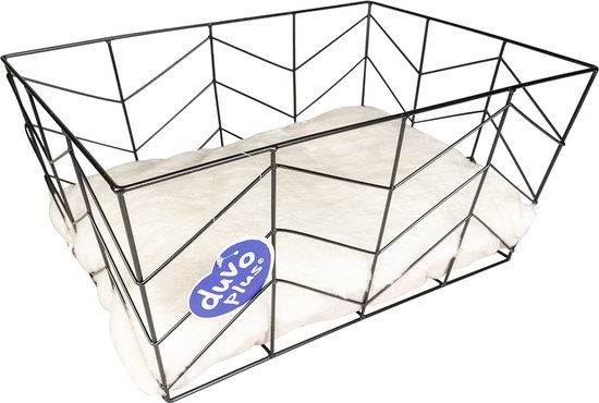 Duvo+ Kattenmand Caviar metalen mand rechthoekig Zwart 40x29x19cm
