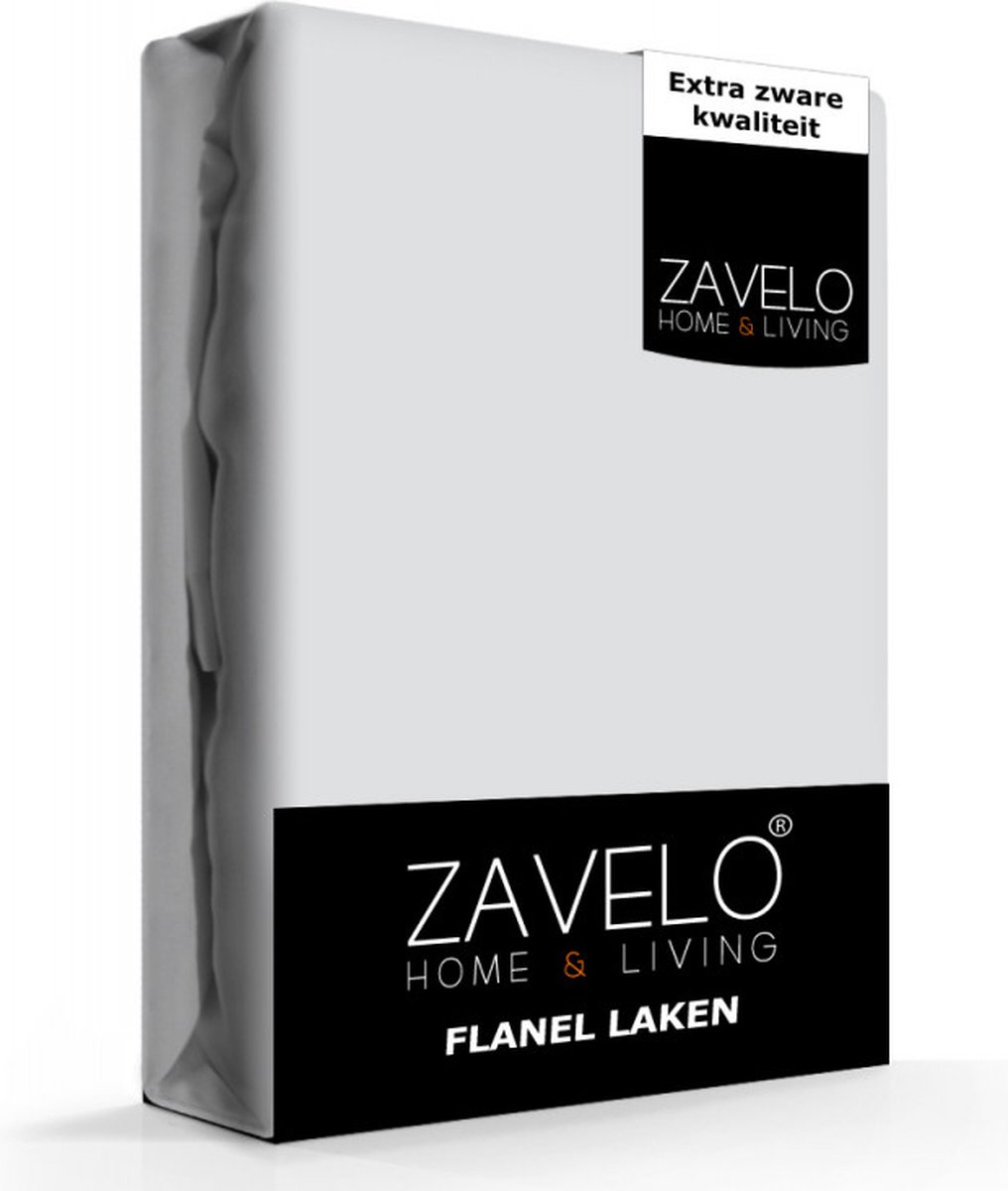 Zavelo Deluxe Flanel Laken Licht Grijs - 100% katoen - Extra Dik - Zware Kwaliteit - Hotelkwaliteit, foto 2