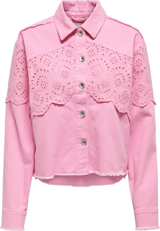 Only Jas Onlelena Crochet Jacket Otw 15232378 Begonia Pink Dames Maat - L