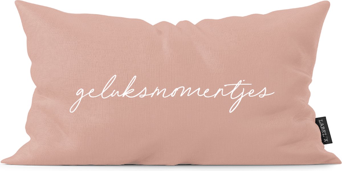 Label2X sierkussen geluksmomentjes zalm 50 x 30 cm / Buiten