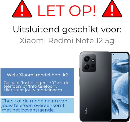 Coque pour Xiaomi Redmi Note 12 5G - Coque en Siliconen avec film protecteur d'écran - Coque pour Xiaomi Redmi Note 12 5G - Zwart