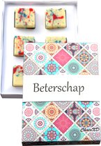 Beterschap cadeau - Get well soon chocolate gift - Fairtrade Chocolade - Brievenbuspakket - Handgemaakte chocolade - Melk en Wit