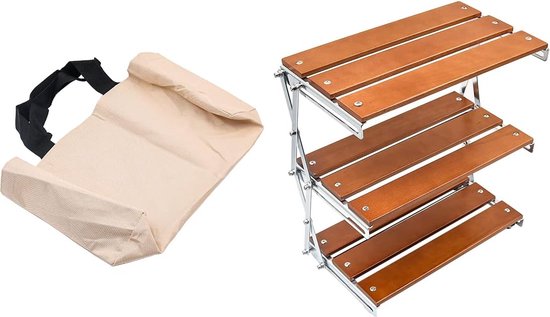 Draagbaar campingrek 3-laags outdoor campingtafel 3-traps opvouwbaar rek picknick bureau buiten voor camping party picknick strand BBQ BBQ koken van DEERFAMY — afbeelding 4