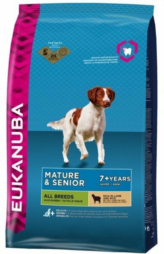 Eukanuba - Honden Droogvoer - Hond - Euk Dog Senior Sm&med Lamb&rice 12kg - 1st