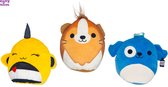 Happy Trendz® Kawaii knuffel set van 3 - Super voordeel - Squish Knuffel Knuffels - 19 cm tot 23 cm - Leeuw Squishy - Hond Squishy - Bij Squishy - Kawaii Kussen - Kawaii Bij/Hond/Leeuw Knuffel - set off 3 premium