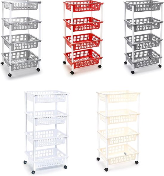 HapiRm Groentewagen, fruitrek, keuken, groenterek, 5 etages, verstelbaar, fruitmand, keukenwagen, grote capaciteit, fruitwagen voor keuken, groenten, fruit, opslag op wielen, voor aardappelen, uien