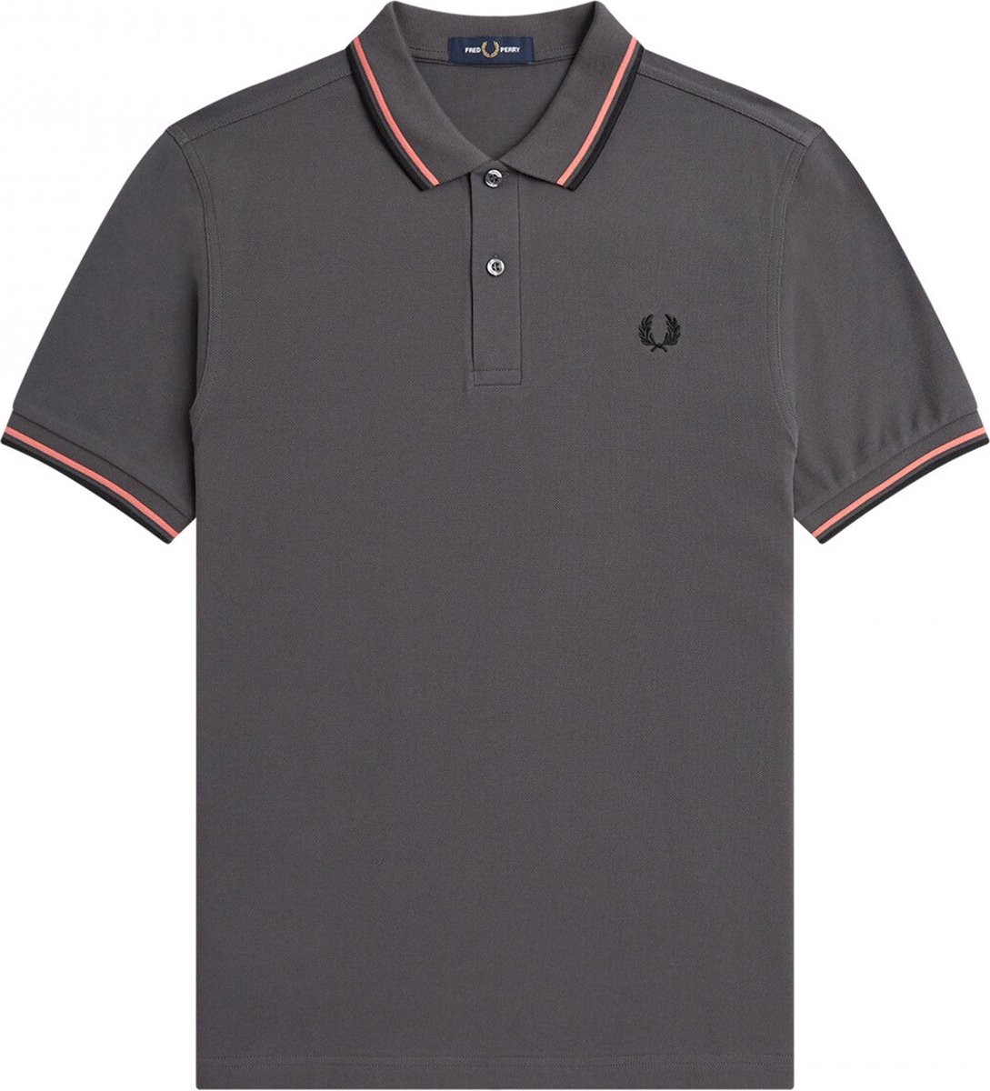 Fred Perry - Twin Tipped Shirt - Grijs met Roze Polo-3XL