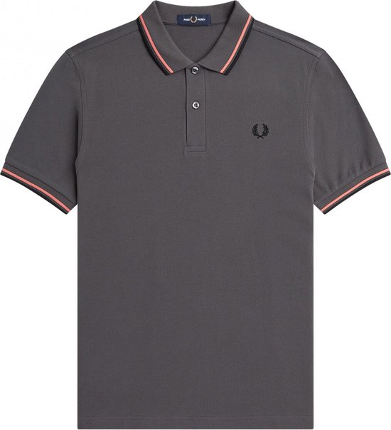 Fred Perry - Twin Tipped Shirt - Grijs met Roze Polo-XL