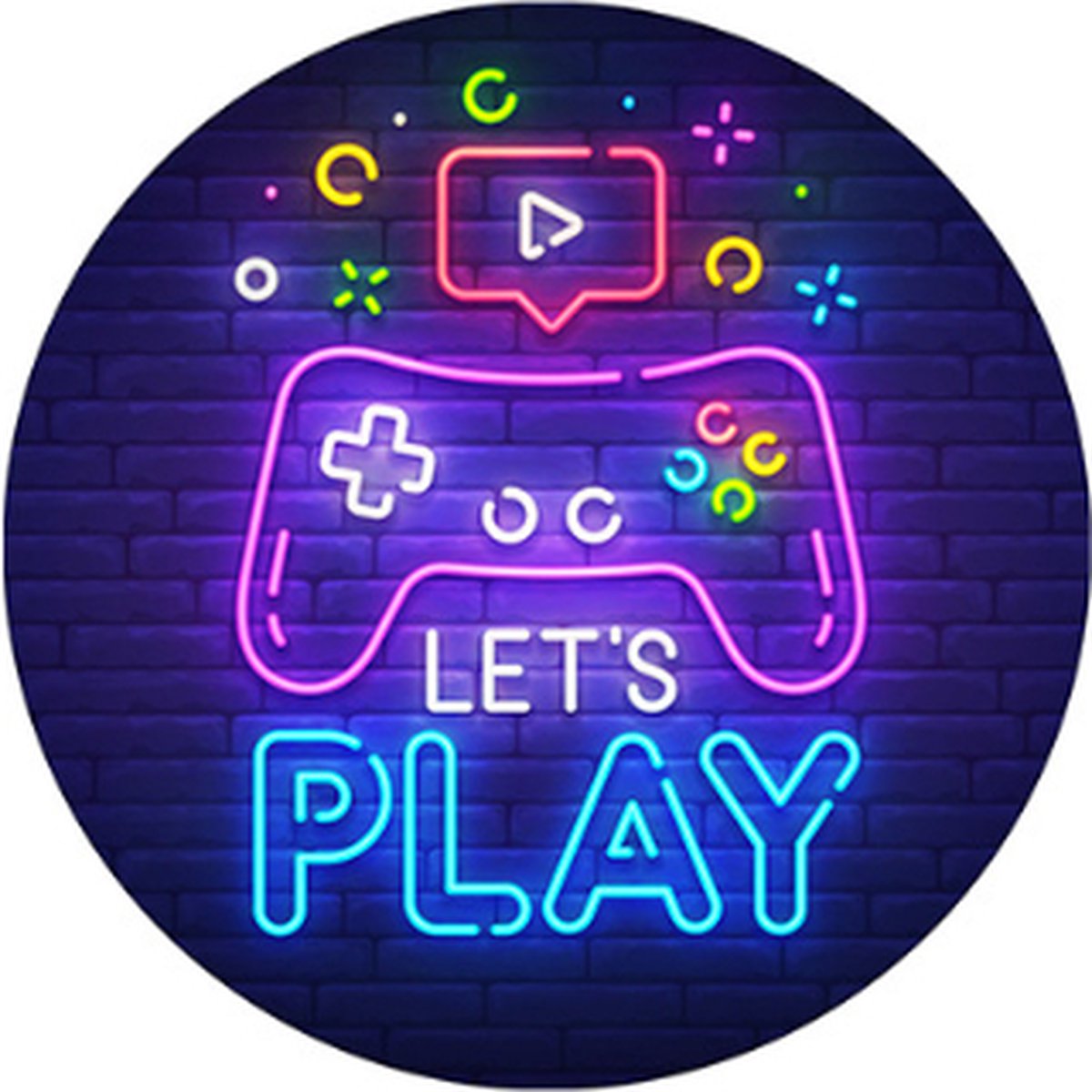 XL Game Tapijt Rond - Kinderen - Gaming - Kruipmat - Vloermat - Gameroom - Vloerkleed - Speelkleed - Game kamer - Zacht - Controller Look - 120 CM — afbeelding 6