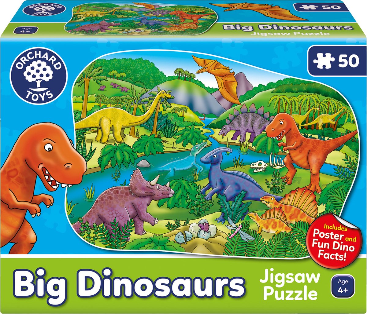 Orchard Toys Big Dinosaur Grote dino vloerpuzzel 50 stukjes vanaf 4 jaar