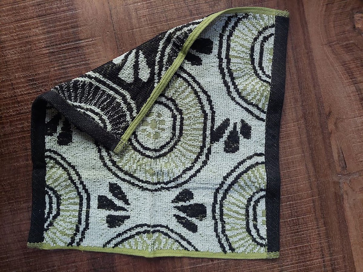 Floz Design gezichtshanddoek met patroon - waslap - 30 x 30 cm - badkameraccessoire - cadeau voor haar - bio katoen en fairtrade