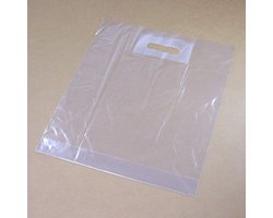 Draagtassen DKT transparant - breedte 37cm x hoogte 44cm, inslag 2x4cm - dikte 40 micron - verpakt per 500 stuks