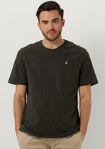 Lyle & Scott Slub T-shirt Polo's & T-shirts Heren - Polo shirt - Donkergrijs - Maat XS