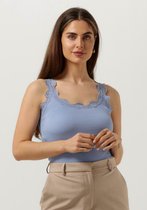 Rosemunde Silk Top W/ Lace Tops & T-shirts Dames - Shirt - Blauw - Maat S