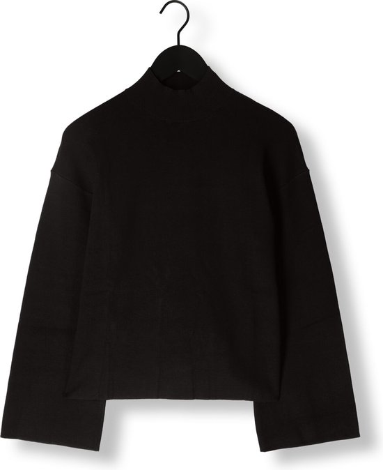 My Essential Wardrobe Blossommw Knit Blouse Tops & T-shirts Dames - Shirt - Zwart
