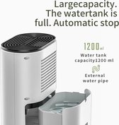 Brondeals® - déshumidificateur - purificateur d'air - chambre - salle de bain - à la maison - 1200 ML - écran tactile - absorbe l'humidité