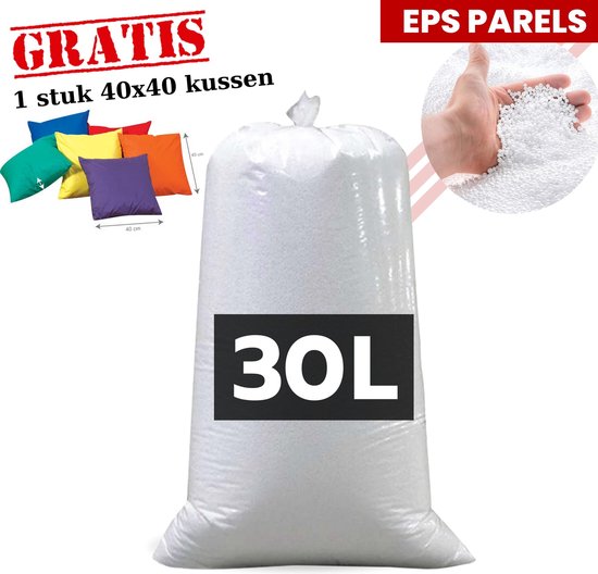 Zitzakvulling EPS Parels/korrels 30 Liter, Hoogwaardige kwaliteit, 30 tm 400 Liter