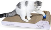 Kattenkrabber, helling, omkeerbaar, kartonnen loungebed met bal, speelgoed, kattenkruid, 45 x 24 x 8,5 cm, superieur karton en constructie