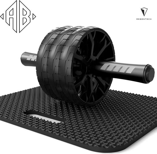 Abtrainer Triple + Fitness Kniemat - Buikspiertrainer -Ab Roller - Ab Trainer - Buikspierwiel - Trainingswiel - Regentech®