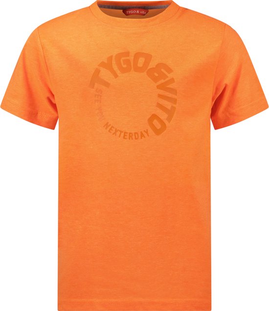 TYGO & vito X402-6426 Jongens T-shirt - Neon Orange - Maat 110-116