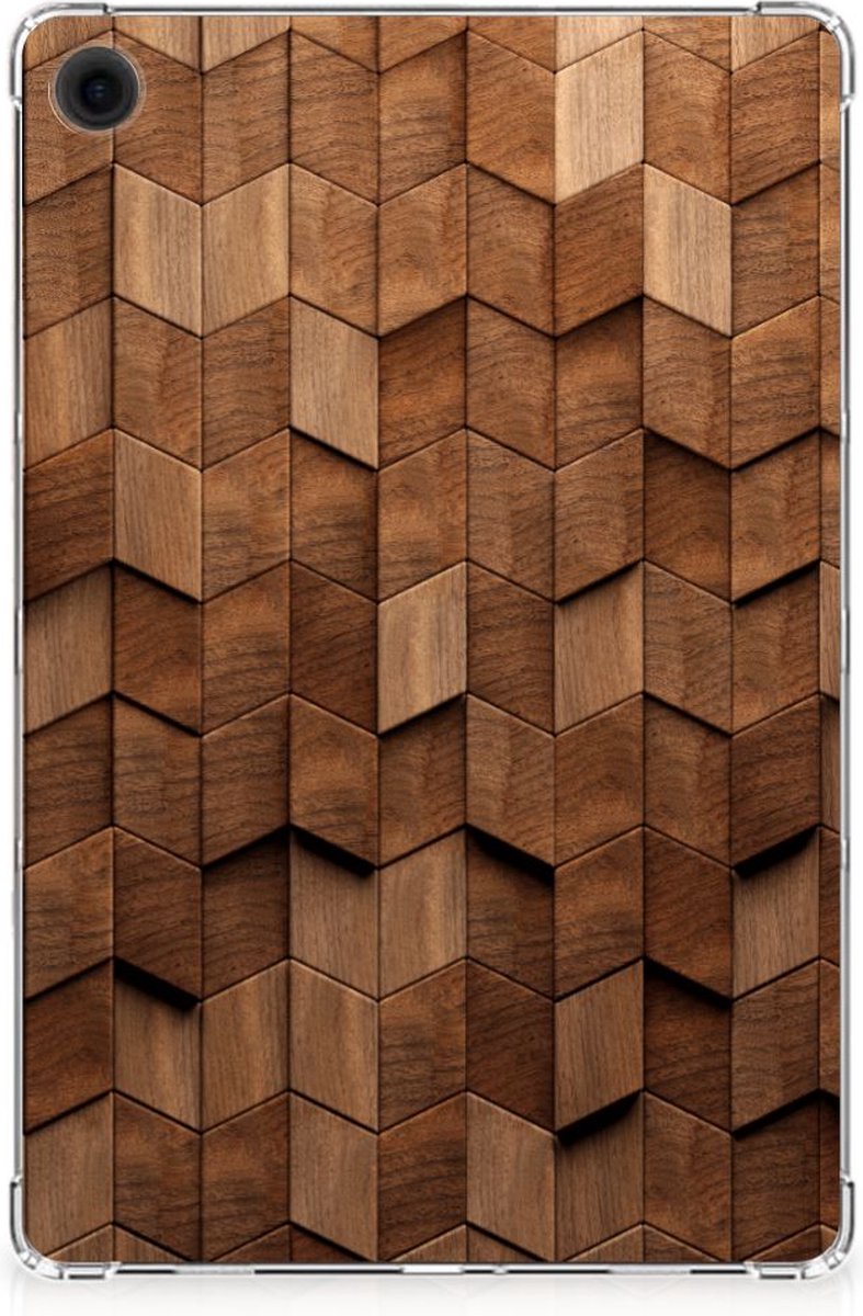 Silicone Tablet Hoes voor Samsung Galaxy Tab A9 Plus Wooden Cubes